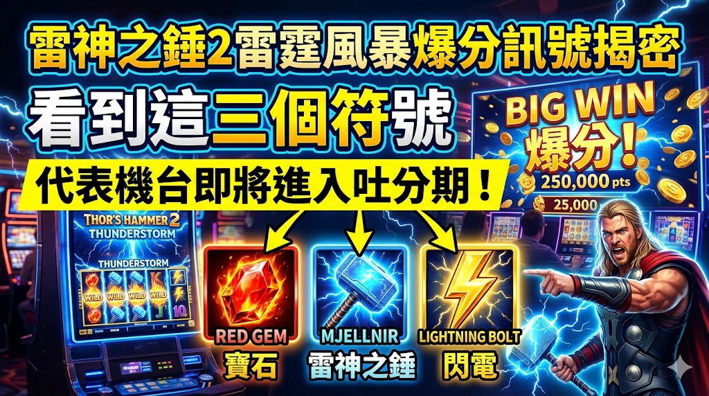 雷神之錘2雷霆風暴爆分訊號揭密：看到這三個符號，代表機台即將進入吐分期！