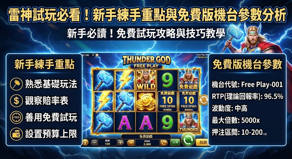 新手練手重點與免費版機台參數分析