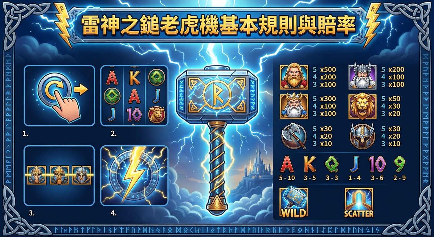 雷神之鎚老虎機基本規則與賠率
