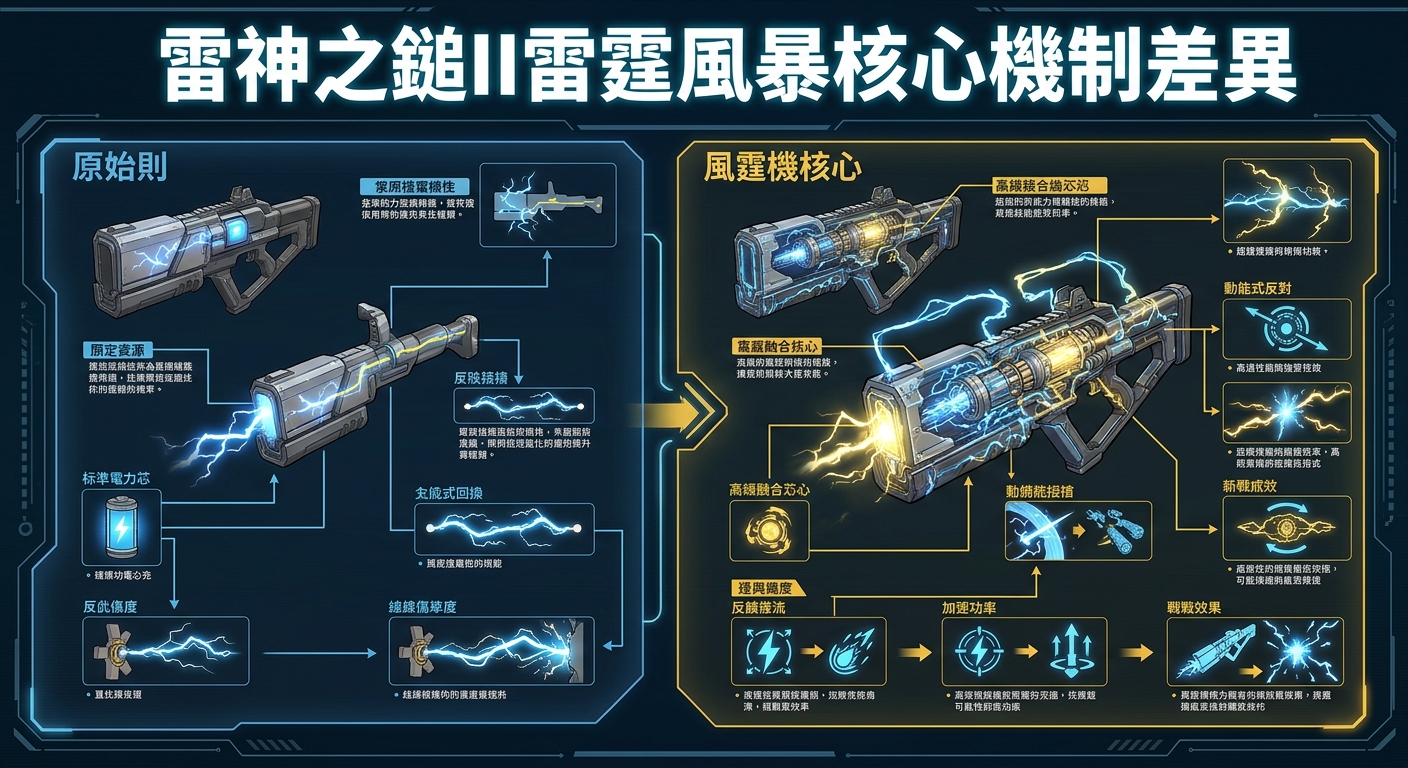 雷神之鎚II雷霆風暴核心機制差異